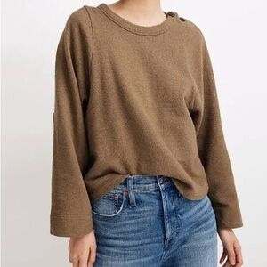Madewell Shoulder-Button Elbow Patch Pullover AI467